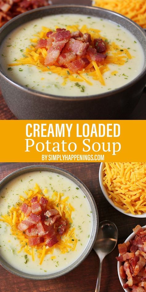 Soup Swap, Onion Potatoes, Stews Recipes, Potato Bacon Soup, Loaded Potato Soup, Frozen Potatoes, Fall Soup, Creamy Potato Soup, Loaded Potato