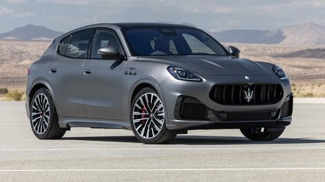 2023 Maserati Grecale Trofeo SUV First Test: V-6 Sports Car Fun for the Whole Family Maserati Suv, Maserati Grecale, Good Drive, Alfa Romeo Stelvio, Dream Car Garage, Sport Suv, Suv Models, New Sports Cars, Tufted Leather