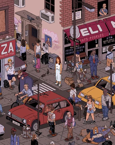 ILYA5 – Fubiz Media Ilya Milstein, Art Book Fair, Music Illustration, Isometric Art, Isometric Illustration, Magazine Illustration, City Illustration, Art And Illustration, Editorial Illustration