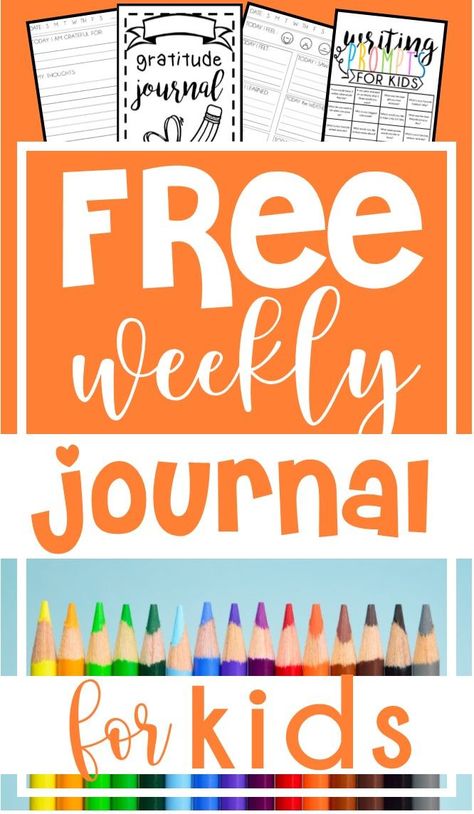 Free Printable, Journal, journal for kids, children, emotion journal, school journal | One Hale of a Mom | Printable Planner by  David Carroll Emotion Journal, Free Printable Journal, Weekly Gratitude, School Journal, Weekly Journal, Weekly Planner Free Printable, School Journals, Weekly Planner Free, Journal For Kids