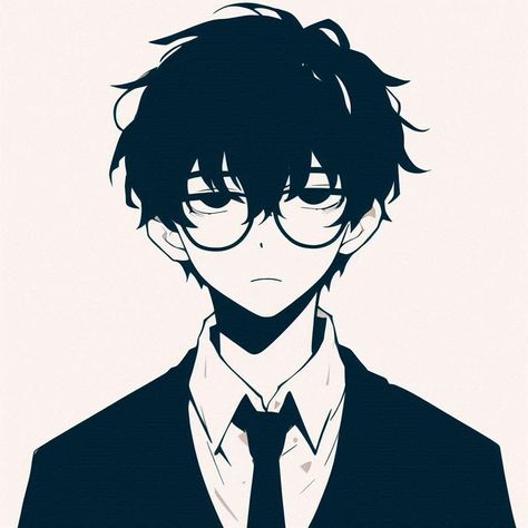 Artist Pfp Ideas, Anime Portrait Reference, Simple Anime Pfp, Anime Men Drawing, Nerdy Boy Drawing, Manga Boy With Glasses, Nerd Boy Art, Webtoon Art Style, Boy Anime Pfp