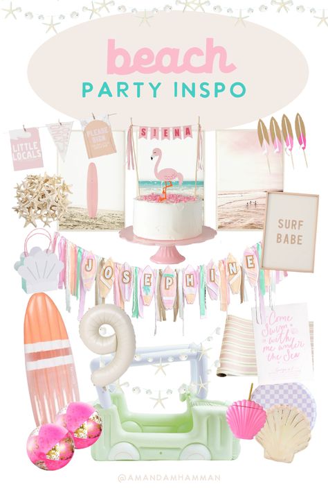 Beach Boho Birthday Party, Pastel Beach Party Decor, Lifes A Beach Party Theme, Retro Beach Party Decorations, Beach Vibe Birthday Party, Beach Party Inspiration, Beach Themed Birthday Party Decorations, 3rd Birthday Beach Party, Retro Beach Theme Party