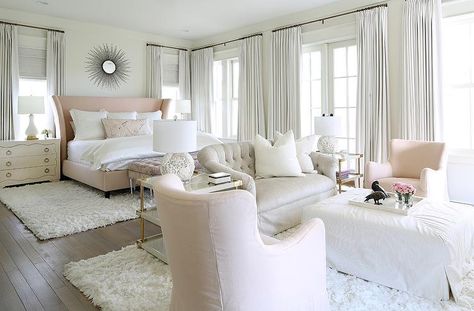 Pink and gray bedroom sitting area Large Bedroom Furniture, Bedroom Furniture Placement, Bedroom Seating Area, Bedroom Furniture Layout, Bedroom With Sitting Area, Dresser Set, Transitional Bedroom, Bedroom Seating, Set Bedroom