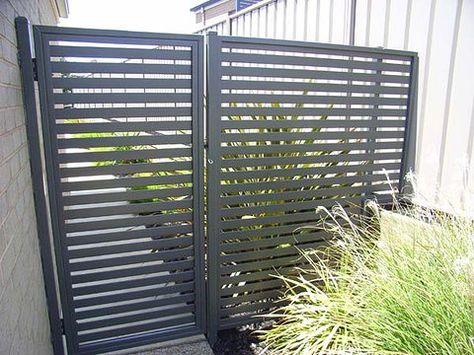 Fence Panels Privacy, Side Yard Gate, Grey Fences, Roof Ventilation, Backyard Gates, Yard Gate, Home Fencing, Summer Porch Decor, Outdoor Fencing