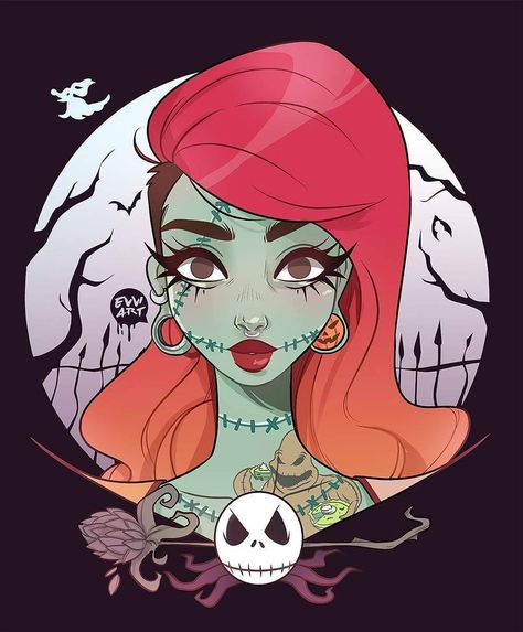 Halloween is coming #halloween #digitalart #illustration #sally #nightmarebeforechristmas #jack Happy Birthday In German, Evvi Art, Nightmare Before Christmas Drawings, Sally Nightmare, Tim Burton Art, Sally Nightmare Before Christmas, Twisted Disney, Halloween Drawings, Psychobilly