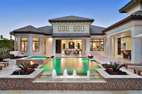 Casa Katrina features Mediterranean-inspired luxury in Naples, Florida Great Room Layout, Luxury Mediterranean Homes, Mediterranean Mansion, House Plans With Pictures, Mediterranean House Plan, Mediterranean Interior, Mediterranean House Plans, Mediterranean House, Mediterranean Architecture