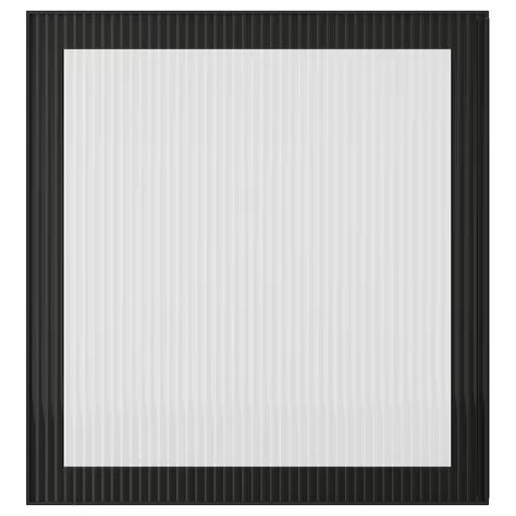 FÄLLSVIK glass door, anthracite/reeded glass, 235/8x251/4" - IKEA Profile Glass Shutter, Glass Shutter Kitchen, Shutter Texture, Profile Shutter, Glass Shutter, Reeded Glass, Fluted Glass, Integrated Handles, Glass Frames