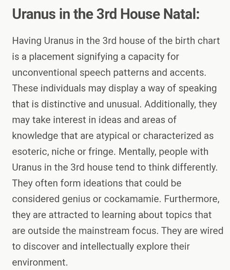 Uranus 3rd House, Uranus In Capricorn, Witchy Vibes, Birth Chart, Astrology, The Outsiders, Word Search Puzzle