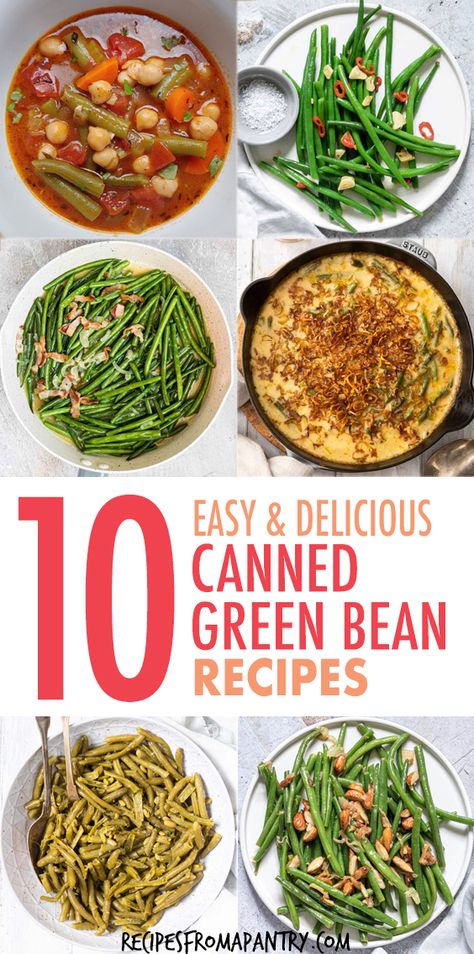 How To Spice Up Canned Green Beans, Canned French Style Green Bean Recipes, Green Bean Recipes Using Canned Beans, Canning Green Bean Recipes, Recipes Using Canned Vegetables, Canned Northern Bean Recipes, Can Vegetable Recipes, Leftover Green Beans Recipes, Easy Green Bean Side Dish