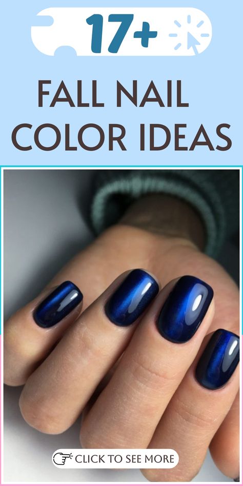 Discover a range of trendy nail colors for the fall season. From rich earthy hues to vibrant jewel tones, find the perfect shades to match your autumn outfits. Elevate your manicure game with our curated selection of colors. Great for adding a stylish touch to your look this season without any effort. Fall Blue Nails 2024, Navy Color Nails, Dip Powder Nails Winter 2024, Jewel Tone Nail Designs, Fall Blue Nail Colors, Ombre Nails Blue, Jewel Tone Nails, December Nails Ideas, Nail Colors For 2023