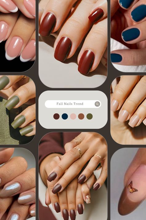 autumn nails 2023 Deep Autumn Nails Colour, Deep Autumn Color Palette Nails, Warm Autumn Nail Color, Warm Autumn Color Palette Nails, True Autumn Nails, Deep Autumn Nails, Dark Autumn Nails Colour, Deep Autumn Nail Colors, Warm Autumn Nails