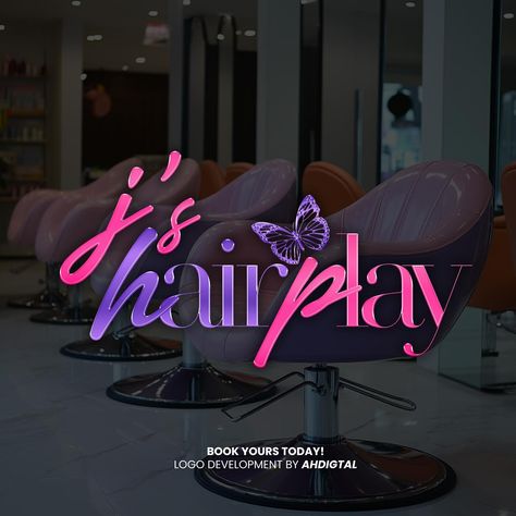 logo for my client who is a hairstylist! She preferred pink and purple 😍 #hairstylist #branding #logo Hair Logo Design Ideas Graphics, Hair Business Logo, Hairstylist Logo, Hair Logo Design, Hairstylist Branding, Business Vision Board, Hair Stylist Logo, Business Vision, Developer Logo