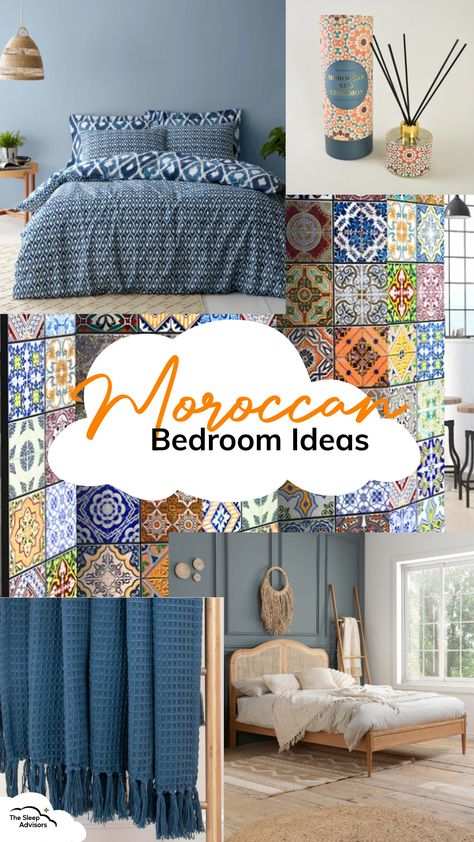 Transform your sleep space into an exotic and ornate room with our Moroccan-style bedroom ideas. Take a look at our top products. Bohemian Bedroom Decor Bohemian Bedroom Decor Moroccan Style, Morrocan Decor Bedroom, Bohemian Bedroom Decor Moroccan Style, Tiles In Bedroom, Bedroom Moroccan Style, Popular Bedroom Colors, Moroccan Style Bedroom, Moroccan Bedroom Ideas, Turkish Bedroom