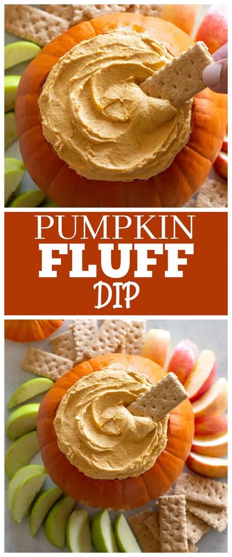 Pumpkin Fluff Dip is made from pumpkin, vanilla pudding, pumpkin pie spice, and whipped cream. #pumpkin #fluff #dip #fall #recipe Pumpkin Pie Cheesecake Dip, Thanksgiving Appetizer, Pumpkin Pie Cheesecake, Pie Cheesecake, Cheesecake Dip, Recipes Thanksgiving, Fall Foods, Dessert Dips, Buffalo Chicken Dip