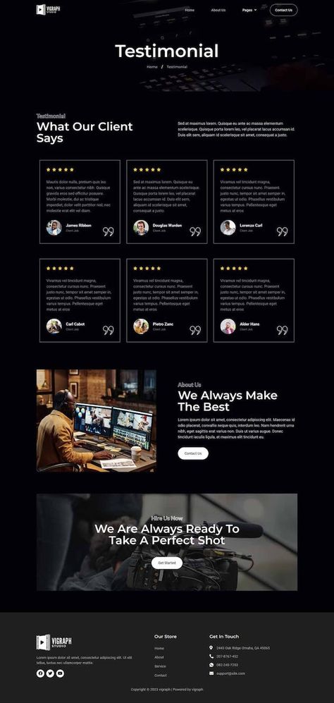 Website Testimonials, Testimonials Web Design, Videography Website, Creative Layout, Videography Studio, Photo Studios, Restaurant Website, Digital Marketing Design, Creative Industry