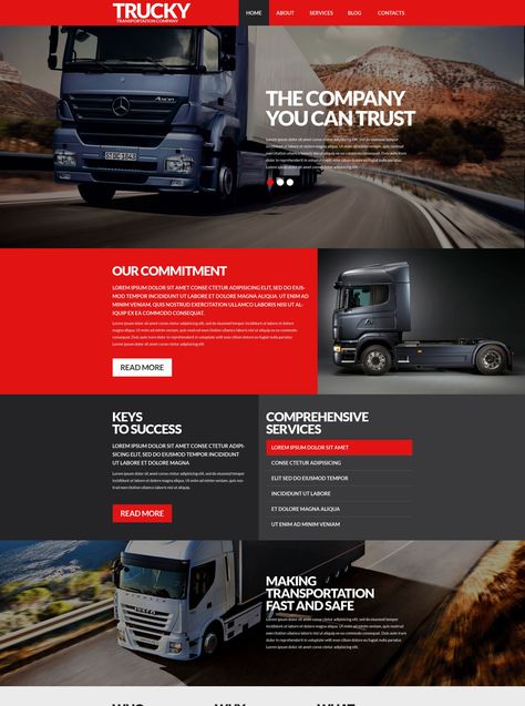 TemplateMonster Logistics Company PSD Template #graphics #psdtemplates #templates #psd #templatemonster Truck Website, Company Profile Website, Website Branding Design, Company Website Design, Logistics Design, Beautiful Web Design, Trucking Business, Trucking Company, Agency Website Design