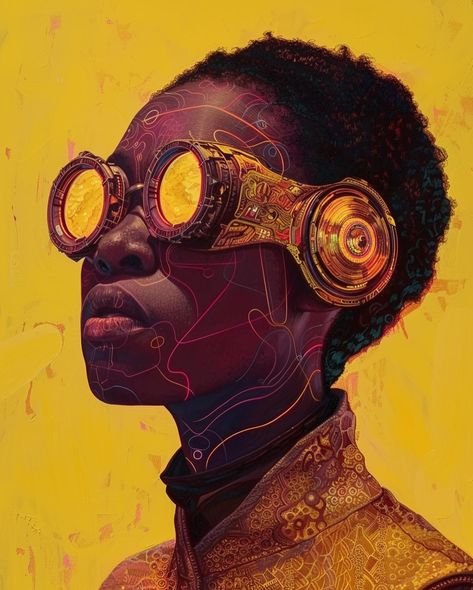 Today’s AI Art of the day #afrofuturism fusion of tradition and technology. #AIart #midjourneyart #midjourneyai #generativeart #ai African Technology, Afro Futurism Art, Afrofuturism Aesthetic, Afro Futuristic, Futuristic Character, Afro Futurism, Art Of The Day, Youtube Background, Afrofuturism Art