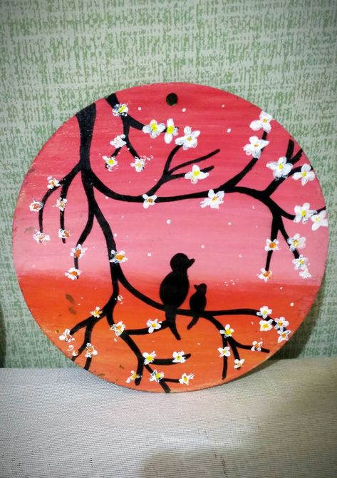 Circle Art Design Ideas, Round Canvas Painting Easy, Coster Painting Ideas, Handpainted Coaster, Circle Painting Ideas Easy, Circular Canvas Painting, Wooden Turtle, Canvas Painting Quotes, Poster Rangoli