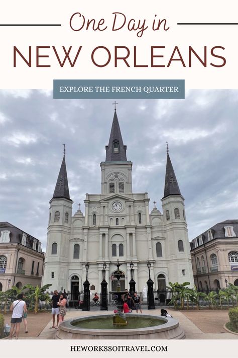 One Day in New Orleans | A day in New Orleans | 1 day in New Orleans | New Orleans in 24 hours | New Orleans one day trip | one day in New Orleans itinerary | day trip to New Orleans | Perfect day in New Orleans | One day trip to New Orleans | What to do in New Orleans in one day 1 Day In New Orleans, New Orleans Itinerary Things To Do, New Orleans In April, Best Hotels In New Orleans French Quarter, New Orleans Itinerary, 24 Hours In New Orleans, New Orleans Hotels French Quarter, Trip To New Orleans, Jackson Square