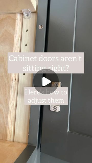 Paige Bower | Budget DIY + Custom Carpentry + Design on Instagram: "Cabinet doors don’t always sit right, but there are ways to easily adjust them!

On the cabinet door hinge, there are adjustment screws that will allow you to move your cabinet door up/down, closer/further apart & in/out from the cabinet. 

Do you have any cabinet doors that need some adjusting?

If you found this helpful, save this and follow for more helpful tips!

#cabinetdooradjustment #diytips #helpfultips" Remove Cabinet Doors, Custom Carpentry, Cabin Living, Budget Diy, Door Hinges, Diy Home Improvement, Cabinet Door, Wood Work, Household Hacks