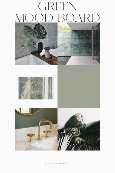 Green Mood Board, Marble Interior Design, Basalt Tile, Marble Interior, Tiles Marble, Brand Personality, Gold Color Palettes, House Color Palettes, Green Palette