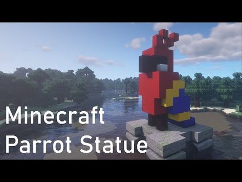 Parrot Statue 🦜 tutorial | Minecraft - YouTube Parrot Statue, Parrot, Minecraft, Statue