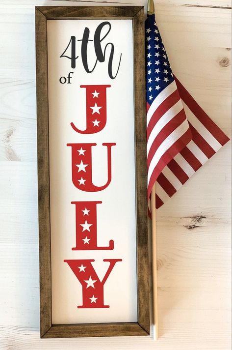 Farmhouse 4th Of July, Memorial Day Decor, America Sign, Patriotic Diy, Patriotic Sign, 4th July Crafts, Independance Day, Sustainable Decor, Fourth Of July Decor