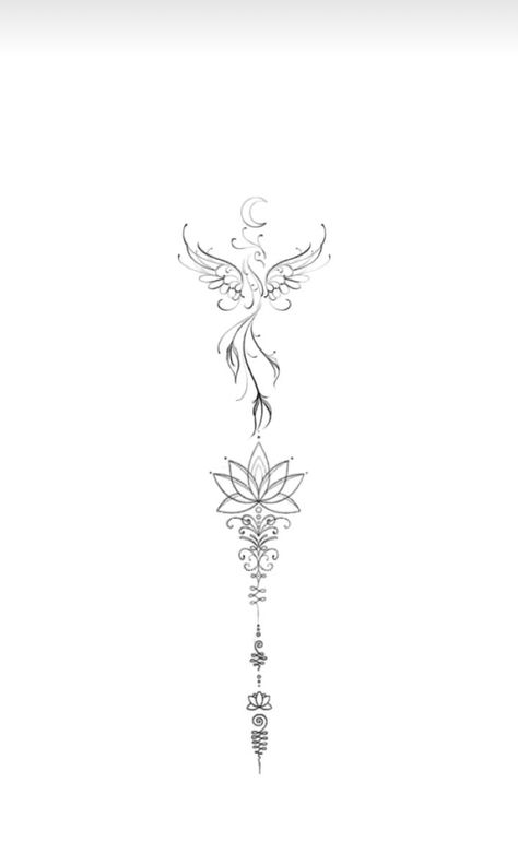 Tattoo Ideas Fenix Beautiful, Tattoos Along The Spine, Phönix Tattoo Women Back, Lotus Flower Back Tattoo For Women, Dragonfly Spine Tattoos For Women, Tattoo For Back Women, Neck And Spine Tattoos For Women, Phoenix Spine Tattoos For Women, Spine Tattoos For Women Meaningful