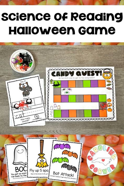 Halloween Reading Games, Science Of Reading Kindergarten, Esl Phonics, English Language Learners Activities, Reading Kindergarten, Blends Activities, Fun Halloween Games, Halloween Resources, Halloween Reading