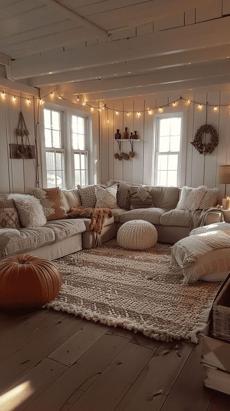 Fall Bedroom Refresh: Quick Updates for the New Season Home Decor Ideas Living Room With Fireplace, Comfy Space Ideas, Fall Home Interior Decor, Apartment Cozy Decor, Cozy Core Living Room, Boho Clean Living Room, Pretty Apartments Living Room, Fall Home Living Room, Country Living Room Aesthetic