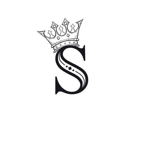 Letter Tattoos Initials With Crown, Letter S With Crown, S With Crown Tattoo, S Initial Tattoo, Princess Tiara Tattoo, King Tattoo Design, Png Crown, King Crown Tattoo, Letter S Tattoo