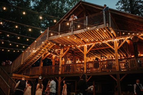 The Grand Barn Wedding Center | The Mohicans Treehouse Resort and Wedding Venue in Glenmont, OH Treehouse Resort, Treehouse Wedding, Amish Country Ohio, Chic Wedding Venues, Rustic Staircase, Timber Frame Building, Ohio Wedding Venues, Best Barns, Farm Wedding Venue