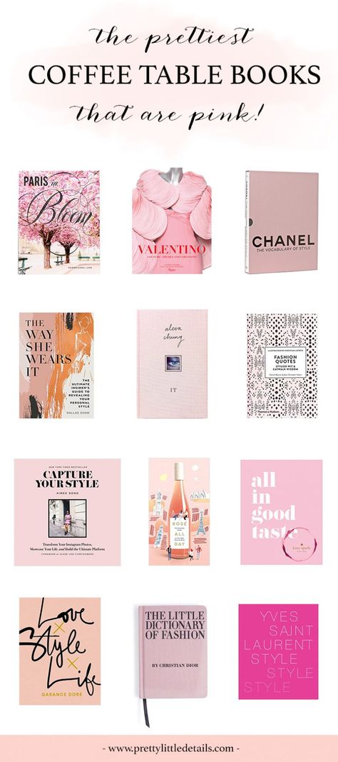 The best pink coffee table books. Living Room Decor Pink, Pink Coffee Table, Pink Bookshelves, Best Coffee Table, Best Coffee Table Books, Coffee Table Books Decor, Photography Coffee, Wood Slab Table, Best Hacks