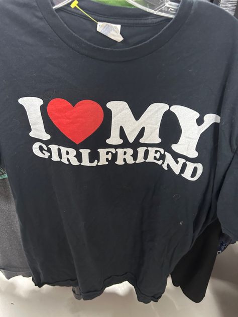 Should of thrifted this

link to the shirt on amazon: https://amzn.to/4ea5TVl I Heart My Gf Shirt Aesthetic, I Love My Girlfriend Outfit, Romantic Bf, I Heart My Girlfriend, I Love My Girlfriend Shirt, Bf Stuff, Girlfriend Shirt, Love My Girlfriend, Girlfriend Shirts