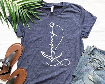 Faith based gifts | Etsy Hope Anchor, Faith Based Gifts, Anchor Shirts, Gifts For Sailors, Gifts For Dentist, Valentine Photo, Jesus Shirts, Valentines Day Shirts, Valentines Shirt