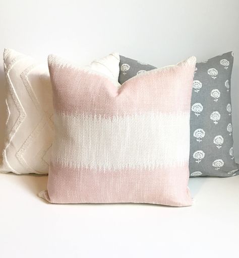 Blush Pink Ikat Striped Boho Decorative Pillow Cover - Etsy Pink Throw, Pink Throw Pillows, Pink Pillow, Striped Throw, Pink Pillows, Etsy Pillow Covers, Stripe Pillow, Pink Stripes, Decorative Pillow Covers