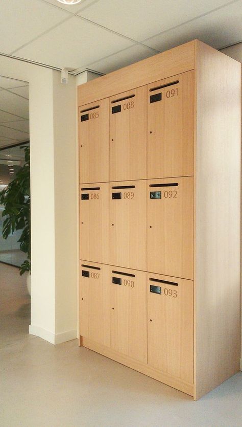 Lockers Design, Staff Lockers, Lobby Designs, Small Lockers, Clothing Rack Bedroom, Head Quarters, Wooden Lockers, Employee Lockers, Gym Design Interior