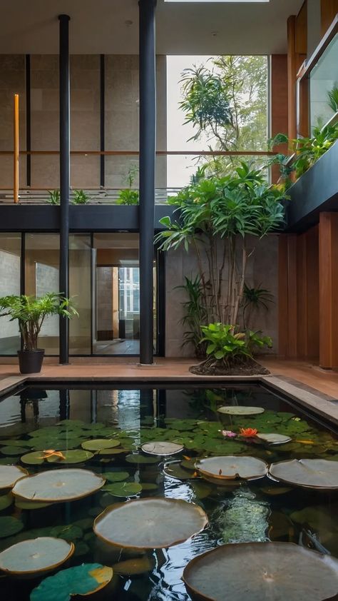 Koi Pond Inside House, Pond Inside House, Aquatic Turtle Tank Ideas, Small Garden Plants, Indoor Pond Ideas, Aquatic Turtle Tank, Turtle Tank Ideas, Garden Pond Ideas, Indoor Pond