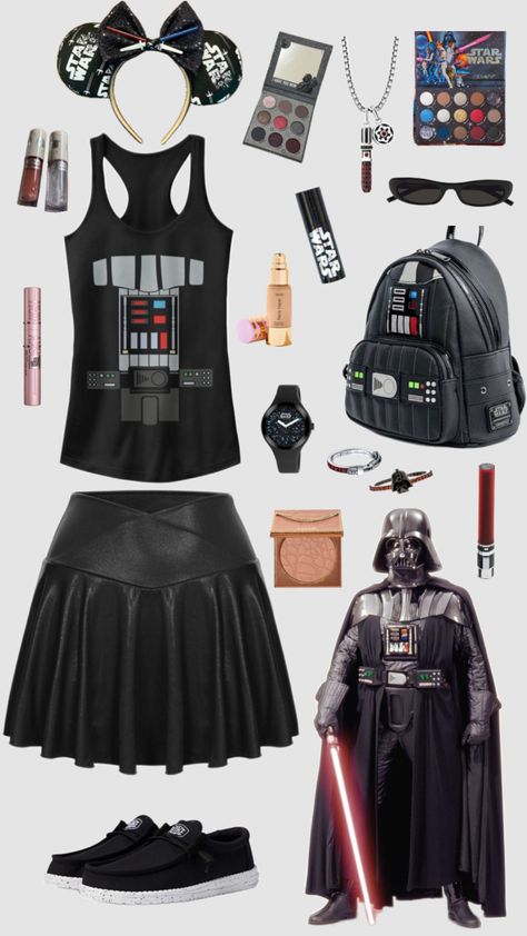 Darth Vader Disneybounding #disney #darthvader #starwars #disneybound #outfitinspo Starwars Disneybound, Darth Vader, Star Wars, Disney, Outfit Inspo