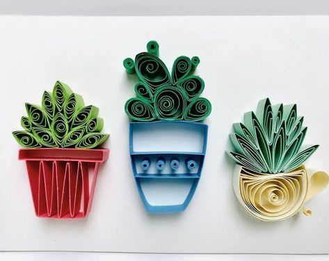 Paper Quilling home decor gifts cards and more by EdgeCraftATX Quilling Succulent Tutorial, Paper Quilled Cactus, Paper Quilling Cactus, Cactus Quilling, Quilled Cactus, Chill Activities, Modern Quilling, Diy Quilling Crafts, Quilling Letters