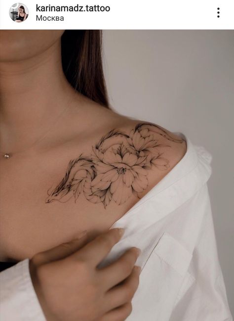 Dragon Tattoo For Women Collar Bone, Womens Collarbone Tattoo, Minimal Collar Bone Tattoo, Dragon Tattoo Collarbone, Dragon Collarbone Tattoo, Bird Collar Bone Tattoo, Collar Bone Shoulder Tattoo, Dragon Collar Bone Tattoo, Shoulders Tattoo