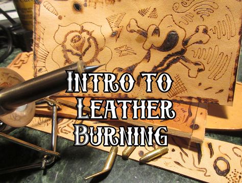 Diy Leather Stamp, Leather Burning, Beginner Wood Burning, Diy Leather Working, Handmade Leather Work, Leather Tutorial, Leather Working Patterns, Leather Working Tools, Leather Tooling Patterns