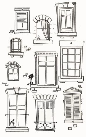 Urban Sketching Buildings, Small Cottage Drawing, City Buildings Drawing Simple, Simple City Scape Drawing, How To Draw Houses Step By Step, Whimsical House Drawing, How To Draw A Room, Easy Architecture Drawing, Victorian House Drawing