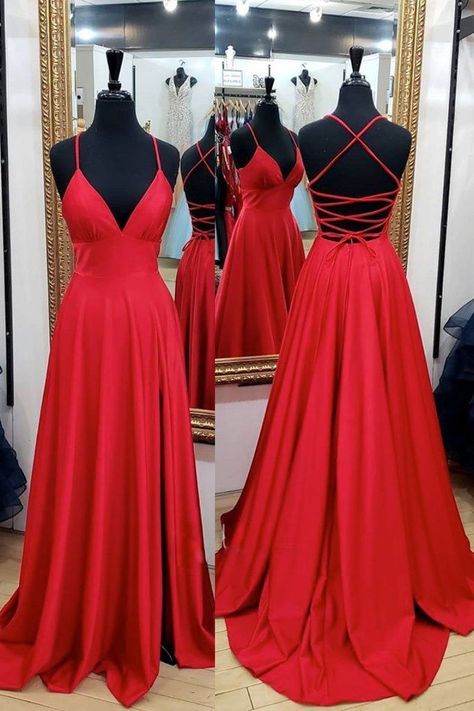 Simple Evening Dress, Red Prom Dress Long, Prom Dresses Simple, Graduation Dresses, Red Evening Dress, Looks Party, Cute Prom Dresses, Long Prom Dresses, Red Prom