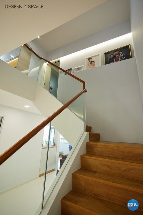 Maisonette Design, Renovation Stairs, Hdb Maisonette, Cluster House, Singapore Interior Design, Singapore Interior, Interior Design Gallery, Interior Design Singapore, Renovation Design