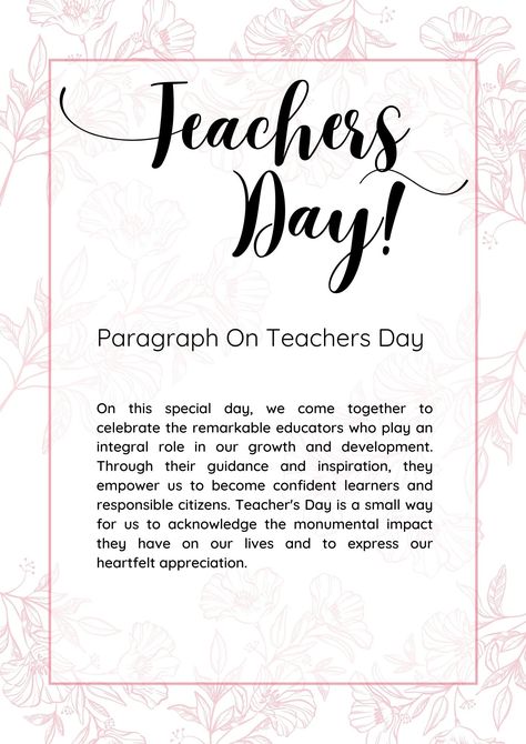 Paragraph On Teacher’s Day 100, 150, 200, 250 To 300 Words For Kids, Students And Children Teachers Day Paragraphs, Paragraph For Teacher, Teachers Day Speech, Academic Achievement, 100 Words, Teachers Day, Sketches Simple, Expressing Gratitude, Kawaii Wallpaper