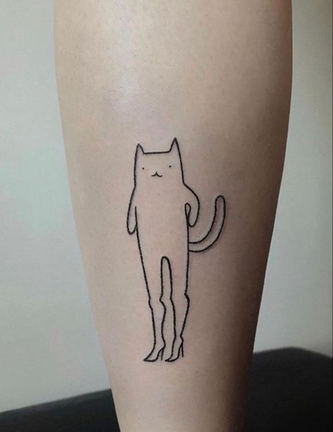 Luna Tattoo, Cat Tattoo Simple, Cartoon Tattoo, Funky Tattoos, Cat Tattoos, Cat Tattoo Designs, Memorial Tattoos, Cartoon Tattoos, Dress Inspo