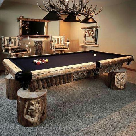 Absolutely love the chairs in the back Country Pool, Pool Table Room, Man Cave Furniture, Ranch House Decor, Western Bedroom Decor, Barn Style House Plans, Dream Life House, Man Cave Home Bar, Pool Rooms