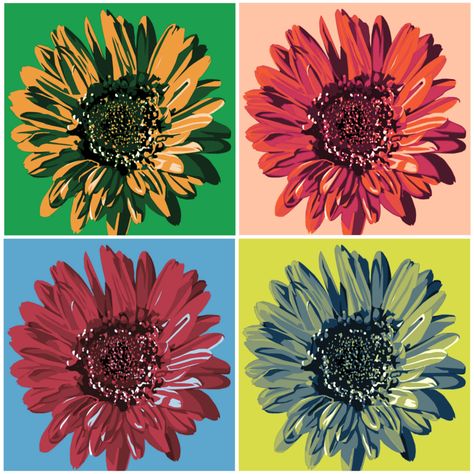 Pop Art Flower by Vivek Mandalia-Blossom Digital Collection 2019. Pop Art Flowers Painting, Flowers Pop Art, Pop Art Nature, Flower Pop Art, Pop Art Flowers, Newspaper Art Diy, Contrast Art, Wpap Art, Pop Art Drawing