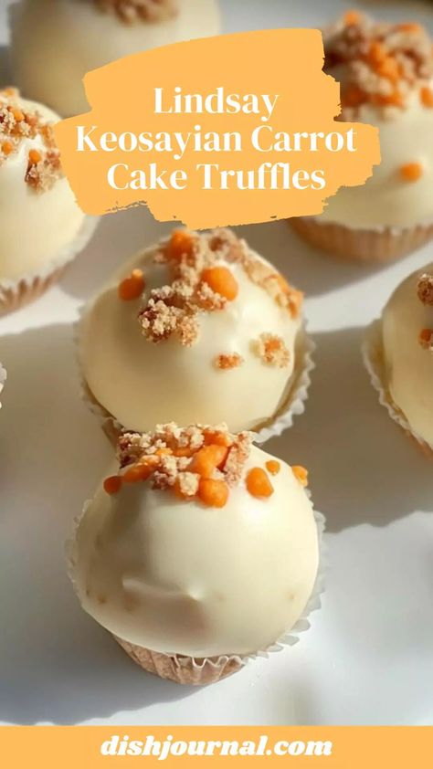 Lindsay Keosayian Carrot Cake Truffles – Dish Journal Carrot Cake Truffles, Lindsay Keosayian, Spiced Carrot Cake, Carrot Spice Cake, Raw Cake, Yogurt Parfait, Cake Truffles, Grated Coconut, Quick Desserts